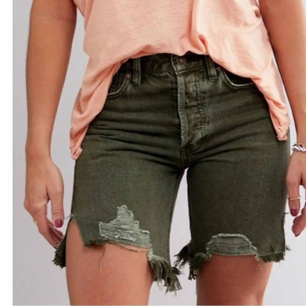 New We The Free Denim Bermuda Shorts Free People Women Size 24